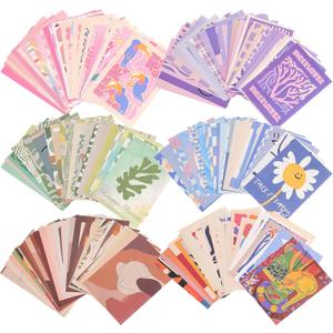 emmoolife 300 Sheets Aesthetic Scrapbook Paper, Retro Boho Pastel Wall Collage Scrapbooking Supplies Craft Decorative Papers Abstract Art Hippie Pattern Room Fashion Decor Paper for Card Making Gift