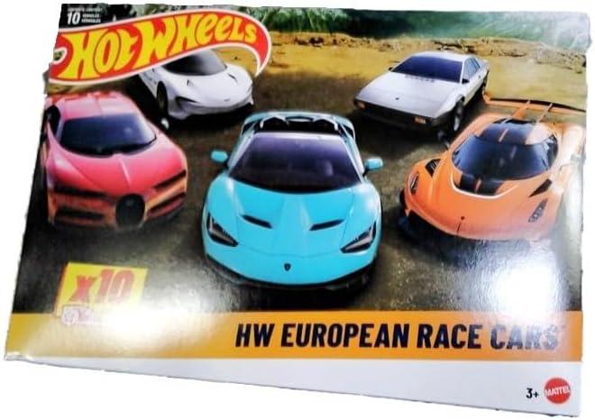 Hot Wheels Toy Cars, 10-Pack of Race Cars, Includes 1:64 Scale Corvette, Lamborghini, McLaren Originals