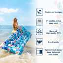 2 x Raft Pool Float Lounge - Adult Size, Inflatable Pool Float with Headrest, Ultra-Comfort Cooling (light blue)