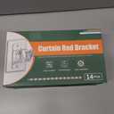 MUAKIOY No Drill Curtain Rod Holders, Heavy Duty Self Adhesive Curtain Brackets Hooks, Adjustable Nail-Free Stick on Wall Hangers for Bathroom, Bedroom, Kitchen and Livingroom (14 Pack)