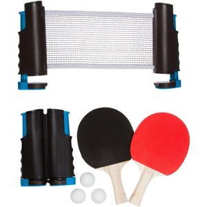 Trademark Innovations Anywhere Table Tennis Set with Paddles and Balls (Blue)