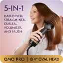 Professional Blowout Hair Dryer Brush, Black Gold Dryer and Volumizer, Hot Air Brush for Women, 75MM Oval Shape (Black Gold)