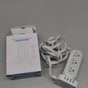 Flat Plug Power Strip Tower 10FT, 40W Total Fast Charging Station, Dual PD 20W USB-C Surge Protector with 12 AC Outlets and 8 USB Ports (4 USB C), Long Extension Cord for Home Office Dorm Room