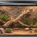 36x18x18 Inch PVC Reptile Enclosure,50 Gallon Reptile Tank Cage for Snake,Ball Python,Bearded Dragon,Gecko,Lizard,Turtle with Front Sliding Door and Top Screen Ventilation