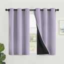 SimpleHome 100% Blackout Curtains for Bedroom,Thermal Insulated Lilac Grommet Window Drapes Room Darkening Curtains for Living Room with Black Back,42 x 45 Inch,2 Panels