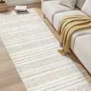 cotiled Washable 3x8 Runner Rugs: Washable Boho Rugs with Non Slip Backing Large Soft Indoor Stain Resistant Carpet for Living Room Bedroom Farmhouse Dining Room Lightweight Home Decor Brown/Cream