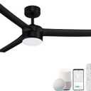 cumilo 52 inch Smart Ceiling Fans with Light and Remote Control,Dimmable LED Lights Silent DC Motor,Control via WIFI Alexa Google App,Outdoor Indoor Modern Ceiling Fans for Living Room Patio