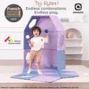 Asweets 18-Piece Magnetic Fort Building Kit, Lightweight Panels with Built-in Magnets, Giant Modular Playhouse Panels for 3+ Kids, 18-pcs Various Shapes