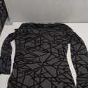 Women's Mesh Sheer Mock Neck Drawstring Side Long Sleeve Bodycon Club Mini Dress (X-Large, Black)