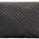 BAGSMART Small Cosmetic Bag, Elegant Roomy Makeup Bags,Great Gifts for Women,Travel Waterproof Toiletry Bag Accessories Organizer Gifts(Black-1pcs) 