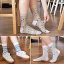 10 Pairs Womens Cotton Socks Soft Ladies Multiple Colors Patterned Original Design Gifts Socks for Womens Girls (Mixed Color 9)