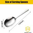 7.9" Stainless Steel Perforated and Regular Set, Slotted and Serving Spoon for Buffet Set, 18/8 Large Serving Spoon Utensils, Extra-Wide 3" Head, for Catering, Restaurants, Kitchen, Parties (2pack)