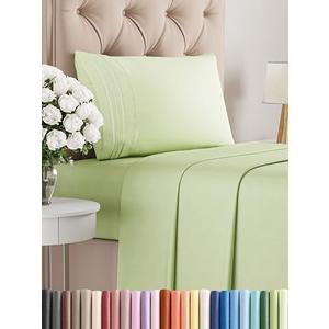 Twin Size 3 Piece Sheet Set - Comfy Breathable & Cooling Bed Sheets Set - Hotel Luxury Bedding for Women, Men, Kids, Teens, Boys & Girls - Deep Pockets and Wrinkle Free - Oeko-Tex - Light Sage Green Twin Size 3 Piece Sheet Set - Comfy Breathable & Cooling Bed Sheets Set - Hotel Luxury Bedding for Women, Men, Kids, Teens, Boys & Girls - Deep Pockets and Wrinkle Free - Oeko-Tex - Light Sage Green