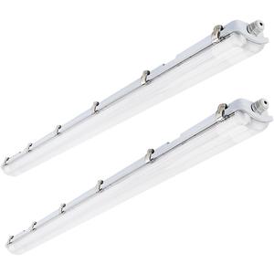 4FT LED Vapor Tight Lights, 4Feet Vapor Proof Light Fixtures for Car Wash, Walk in Freezer, Workshop, Boat Dock, 40W 5600LM 5000K, Commercial Bay Lighting IP65 Waterproof, Clear Cover, 2Pack