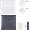 Gooselog Granny Square Blocking Boards for Crochet Projects with 20 Pegs,13"Crochet Blocking Board,Plastic Waterproof Crochet Peg Blocking Board (white)