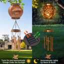 YJFWAL Hummingbird Wind Chimes for Outside, Gifts for Mothers Day Woman Mom Grandma,30" Metal Hanging Solar Lantern Wind Chimes Outdoor, Garden Decor Memorial Windchimes for Patio Porch Yard