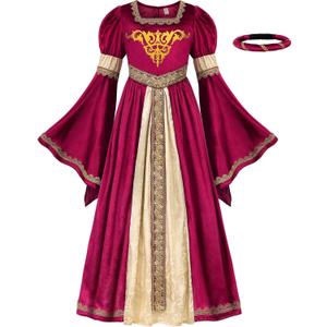 ReliBeauty Medieval Princess Costume for Girls (7-8/130)