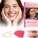 Denture Do it Yourself Full Set of Top and Bottom Fake Teeth, for Improve Smile, DIY Kit Easy and Convenient, Fake Teeth Repair Missing Teeth, Protect Your Teeth-JJ12