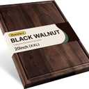 20'' Luxury Black Walnut Wood Large Wooden Cutting Boards for Kitchen, 20"L x 15"W