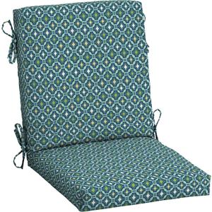 Arden Outdoor Midback Chair Cushion, 18 x 16.5, Water Repellent, Fade Resistant 18 x 16.5, Alana Tile