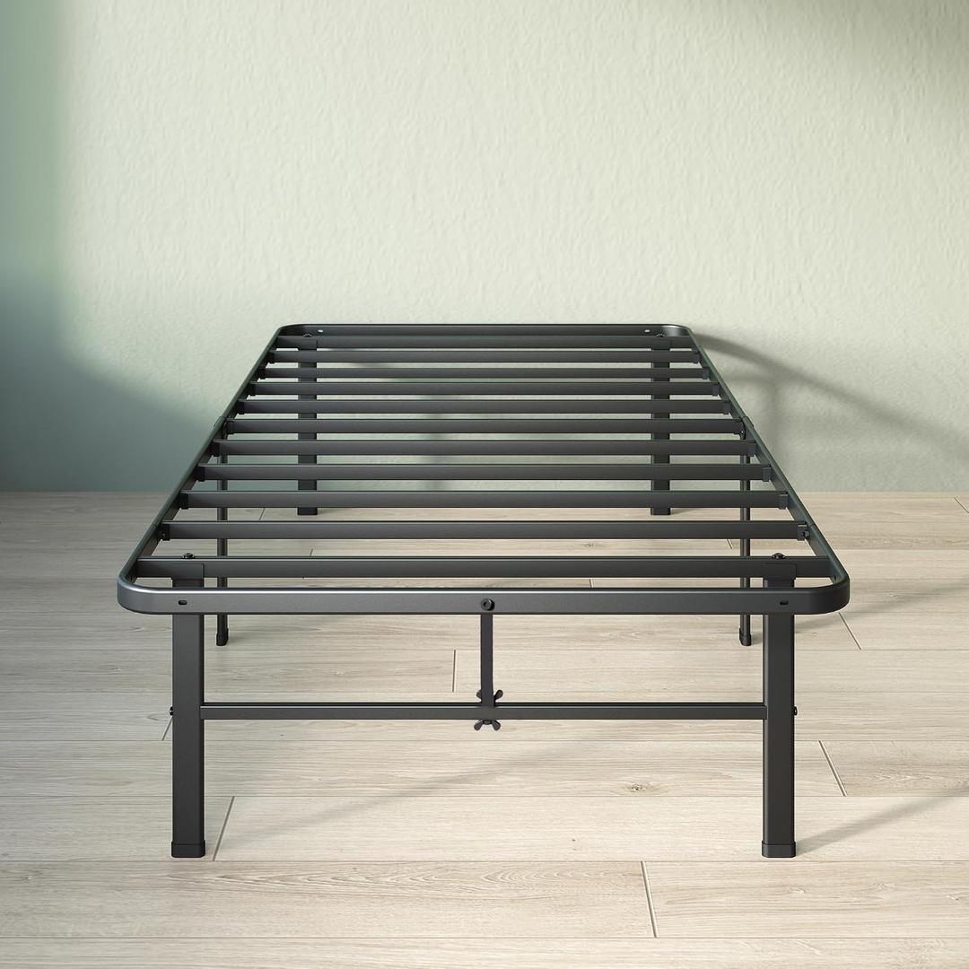 Zinus Rumi 14in Twin Metal Bed Frame, Quick Assembly SmartBase Mattress Foundation, Heavy Duty Sturdy Steel with No Box Spring Needed, Eco-Friendly Packaging, Black