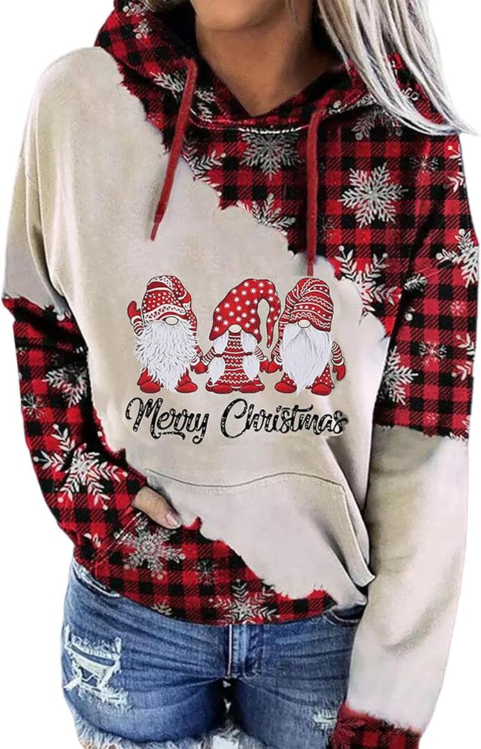 FAYALEQ Christmas Sweatshirt Women Christmas Tree Shirt Xmas Vacation Graphic Casual Long Sleeve Pullover Tops Blouse