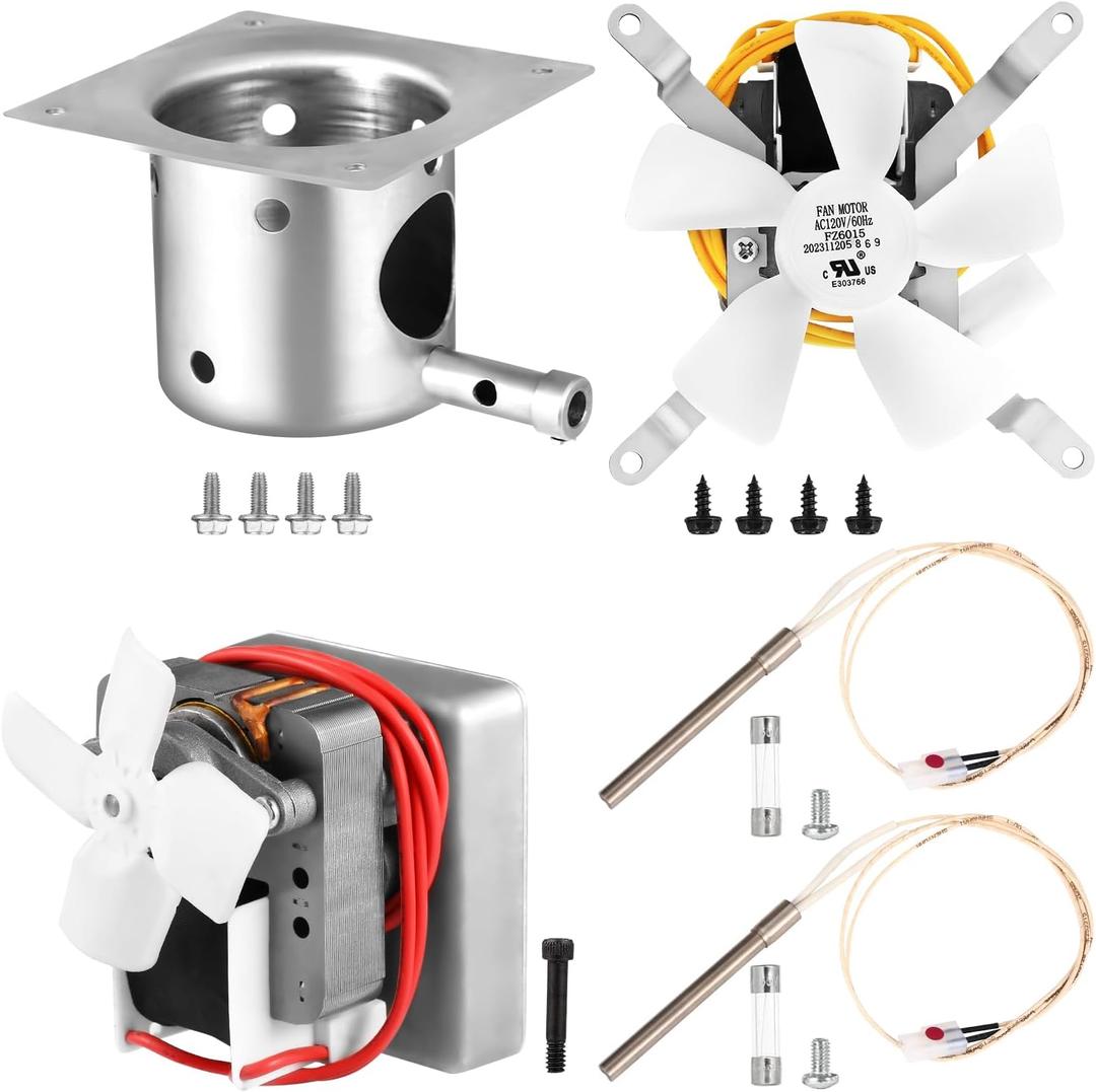 Traeger & Pit Boss Grill Replacement Parts Kit - Auger Motor, Hot Rod Igniter with Fuse, Induction Fan, Burn Pot with Screws, Compatible with Most Traeger & Pit Boss Pellet Grills