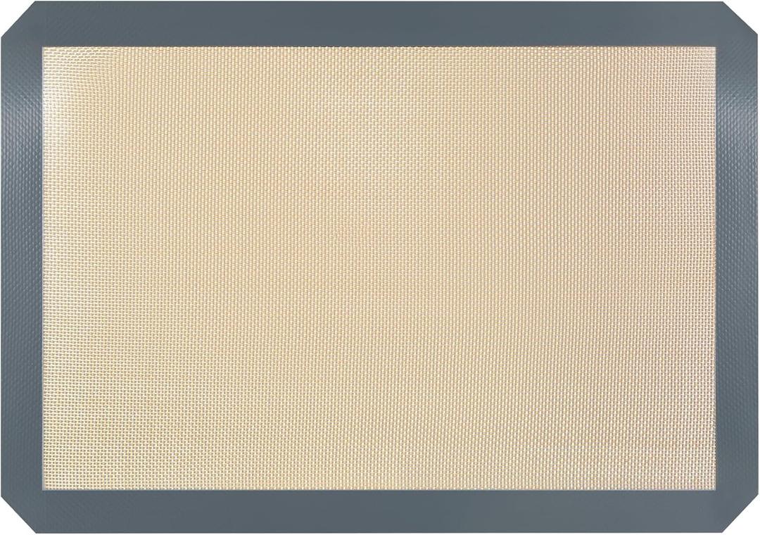 Silicone Baking Mat, 16.5" x 11.6" Silicone Cookie Sheets for Baking, Reusable Baking Mat, Non-Stick Reusable, Food Safe, Dark Gray Oven Baking Sheet for Making Cookies Macaroons Bread 1 Pack