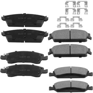 Front & Rear Ceramic Disc Brake Pads Set Fit for 2008-2014 Chevrolet Avalanche Silverado Suburban 1500/Tahoe 2008-2014 Cadillac Escalade ESV/EXT 2008-2014 GMC Yukon XL SIERRA 1500 (D1363-D1194)