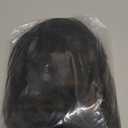 Black Mixed Brown Wig for Black Women 14 Inch Short Wavy Hair Wigs Curly Bob Wig with Bangs Wigs Shoulder Length Wigs for Black Women Bob Style Synthetic Heat Resistant