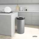 Umbra Vento Kitchen Trash Can with Open Top, Large 16-Gallon (62 L) Capacity, Grey