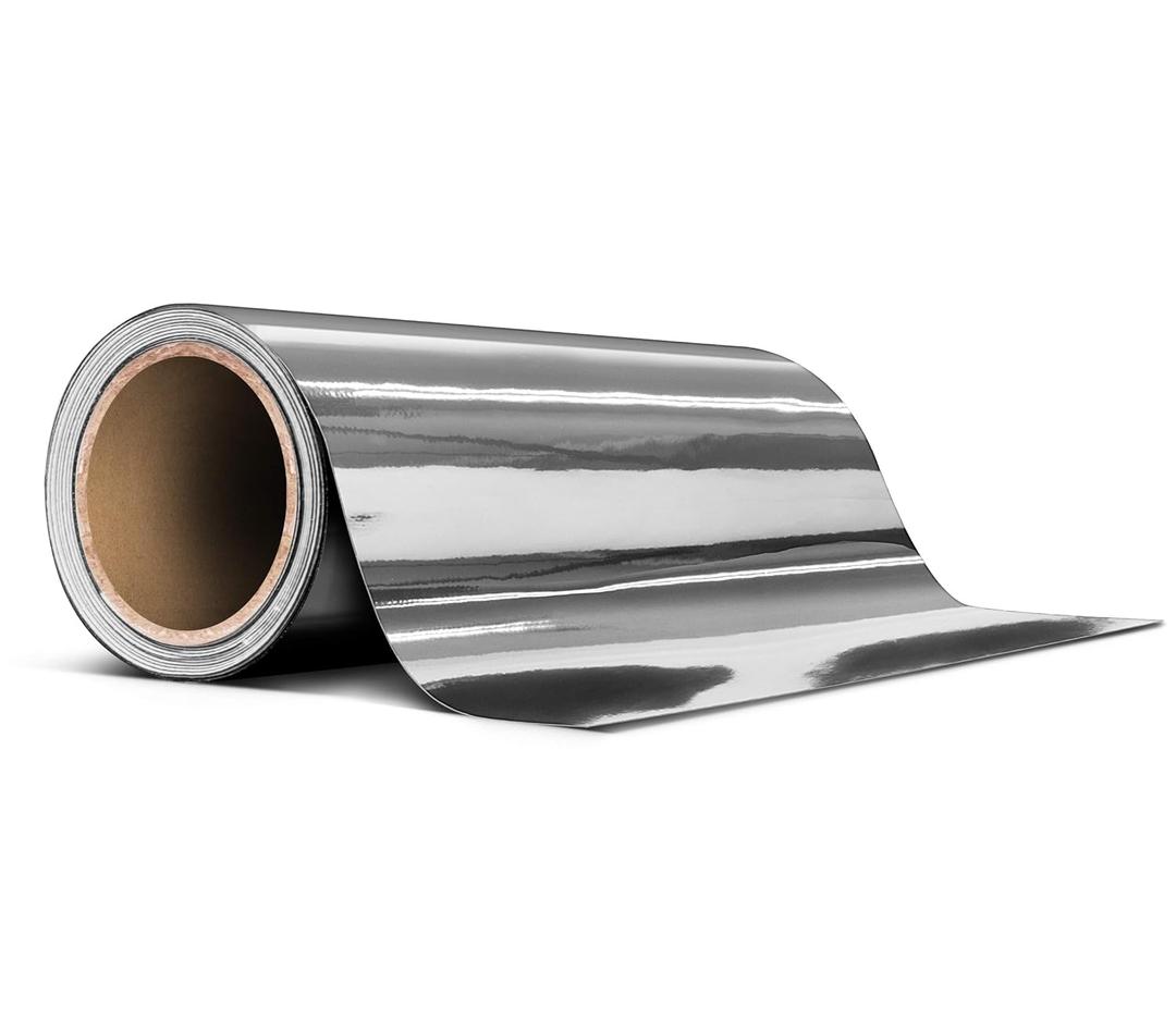 VViViD Gloss Silver Chrome Air-Release Vinyl Adhesive Tape Roll (6 Inch x 25ft)