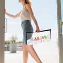 Mahjong Tile Bag Chenille Letter Side Widening, PVC Waterproof American Mahjong Storage Pouch for Travel Party Game 21.3"x10.3"x1.9"(Case Only)