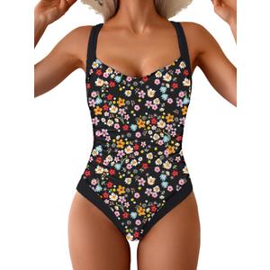 B2prity One Piece Swimsuit for Women Tummy Control Slimming Bathing Suit Push Up Ruched Swim Suit Criss Cross Swimwear Hot Pink (Pink, S)