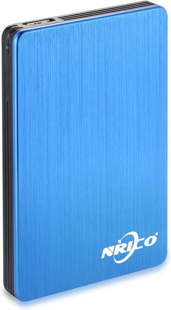 NRICO Portable External Hard Drive, USB 3.0, 2.5 Inch, Compatible with PC, Mac, Desktop (Blue, 500, GB)