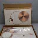 Framed Modern Luxury Gold Wall Art, 3 Piece Bright Style Art Prints Paintings Artwork for Walls, Bronze Gold Geometric Pictures for Living Room Dining Room Bedroom Wall Decor 16x24 In (Gold Circle Trio)