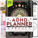 Adhd Daily Planner - A Self Care Personal Gratitude Journal to Increase Productivity and Success in Life & Work, Weekly & Monthly Undated Planner for Women and Men, Vision Board & Organizer + Stickers