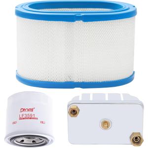 Air Fuel Filter, Spin-On Oil Filter Compatible With Cummins Onan Quiet Diesel 6000 7500 8000 Auxiliary Power Unit Generator Replaces# AF27906, LF3591, FF236, 1402897, 1220833, 1492513