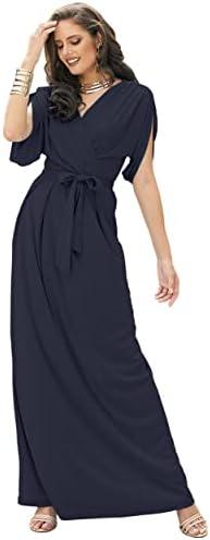 KOH KOH Formal Short Sleeve Cocktail Flowy V-Neck Gown Size 2XL