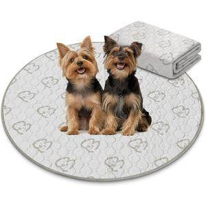 FXW Washable Pee Pads for Dogs, Puppy Pads with Super Absorbent, Specifically Designed for Whelping Box, Round, 36" x 36", 2 Packs