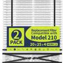 IYOUYA 2 Pack 210 Replacement Filter Compatible with AprilAire Whole House Air Purifiers 1210, 1620, 2210, 2216, 3210, 4200, MERV 11, 20 x 25 x 4 Air Filter