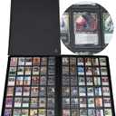 Rayvol Premium 2300 Pockets Card Binder, Large 36-Pocket 2000+ Ringless Trading Card Album - Side Loading UltraSonic-362304 Tech Zip Binder for TCG (Black)