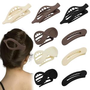 Flat Hair Clips 9 Pcs, Large Claw Clips for Thick & Thin Hair, Flat Lay Down Claw Clip Alligator Clips Duck Billed Barrettes, Women's Hair Accessories