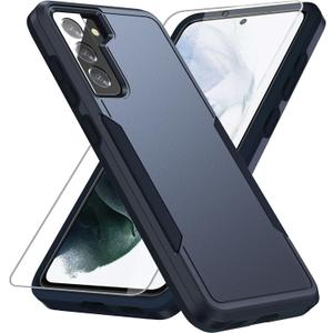 For Galaxy S21 FE 5G Case,with Screen Protector [Military Grade Drop Tested] Heavy-Duty Tough Rugged Shockproof Protective Case for Samsung Galaxy S21 FE 5G, Blue