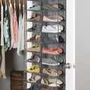 Whitmor Over The Door Shoe Shelves - 26 Sections - Crosshatch Gray