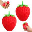 2PCS Squeezable Toy Fruit Ball Realistic Strawberry Model, Squeezable Toy Fruit Ball, Party Favor Slow Rise Pressure Release Toy Adults