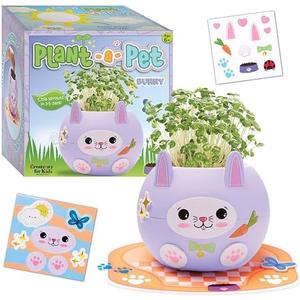 Creativity for Kids Plant-A-Pet: Bunny - Miniature Kit for Kids, Arts and Crafts for Kids, Small Gifts for Birthdays, Stocking Stuffers, and Easter Baskets (Ages 6+), Set of 4