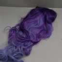 MQ Long Curly Wavy Silver Grey to Purple Wig,29.5''Long Wavy Wigs,Synthetic Heat Resistant Colorful Costume Wig for Cosplay,Party,Carnival,Halloween,Christmaspurple to light blue