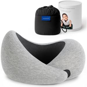 Ostrichpillow Go Neck Pillow, Travel Pillows for Airplanes, Premium Memory Foam Travel Pillow, 360 Ergonomic Design, Asymmetrical Sides, Travel Bag Included, Washable Modal Cover (Onesize, Midnight Gray)