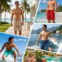 Yufawow Men Swim Trunks with Compression 7 Inches Breathable Liner Quick Dry Zipper Pockets for Board Beach Gym Running